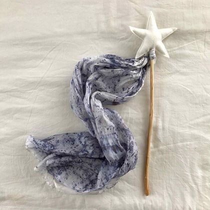 Star Wand with Indigo Speckle Silk